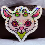 Devilish Goat Sticker (Pink & Lime Green) | Sticker