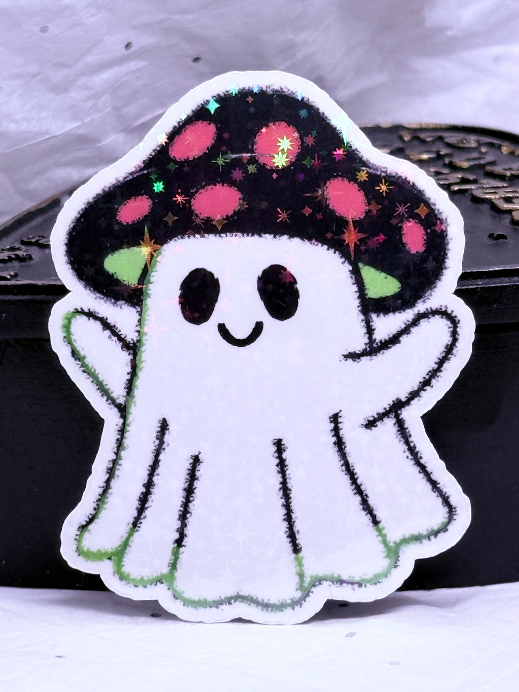 Ghost with Shroom Hat | Sticker
