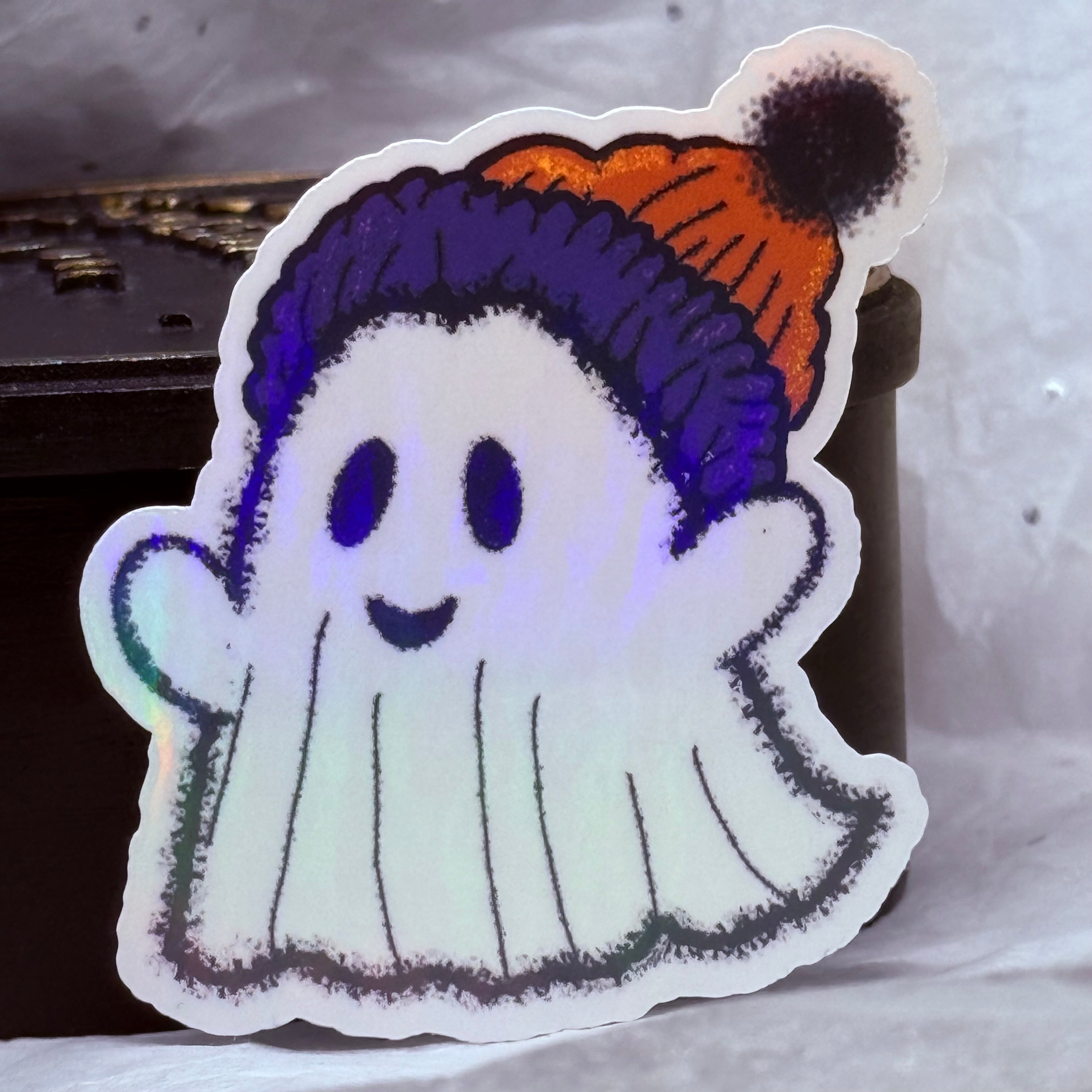 Ghost with Fuzzy Hat Sticker
