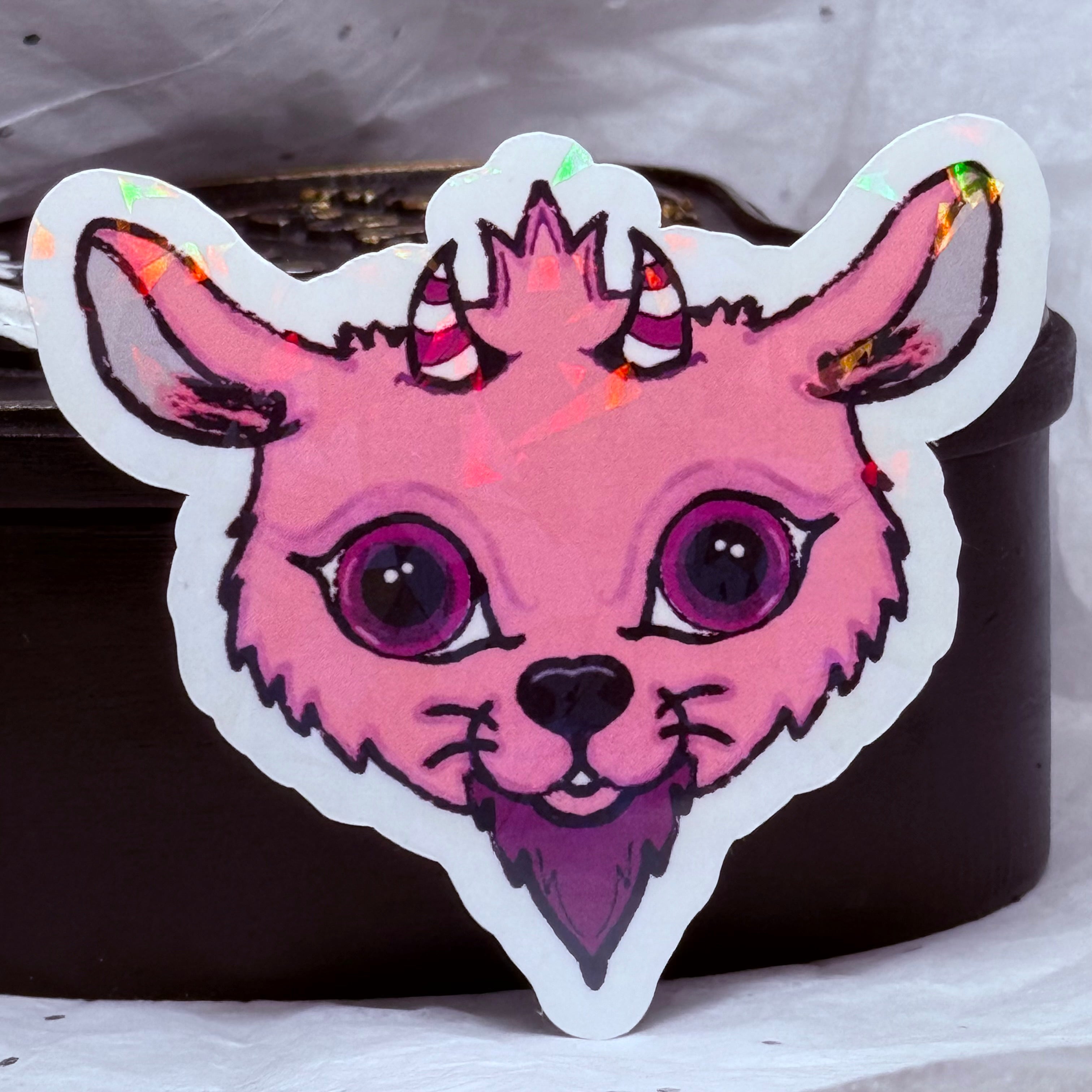 Devilish Goat Sticker (Pink)