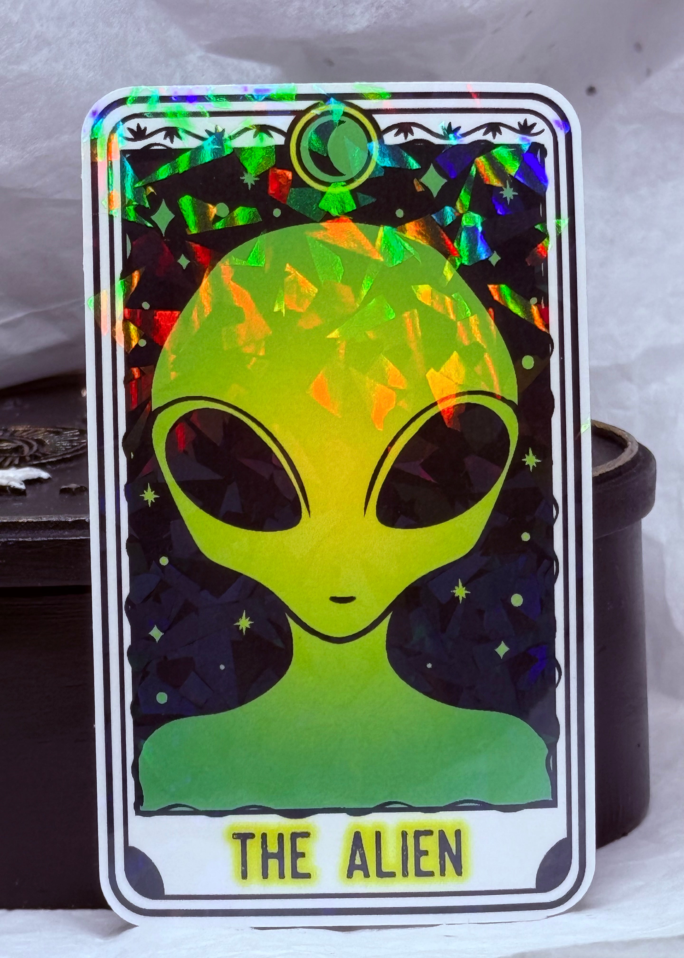 Alien Tarot Card Sticker
