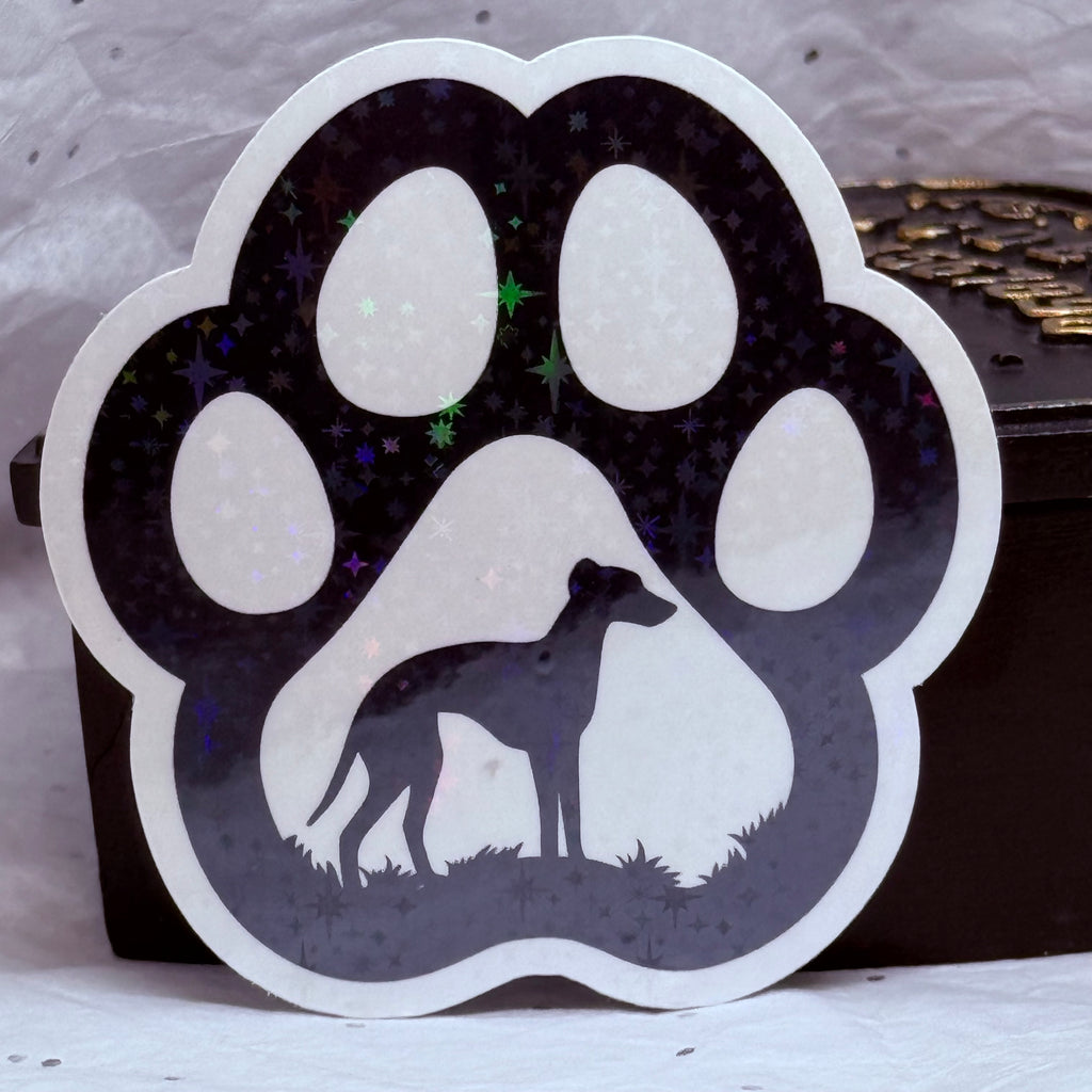 Greyhound & Paw Sticker