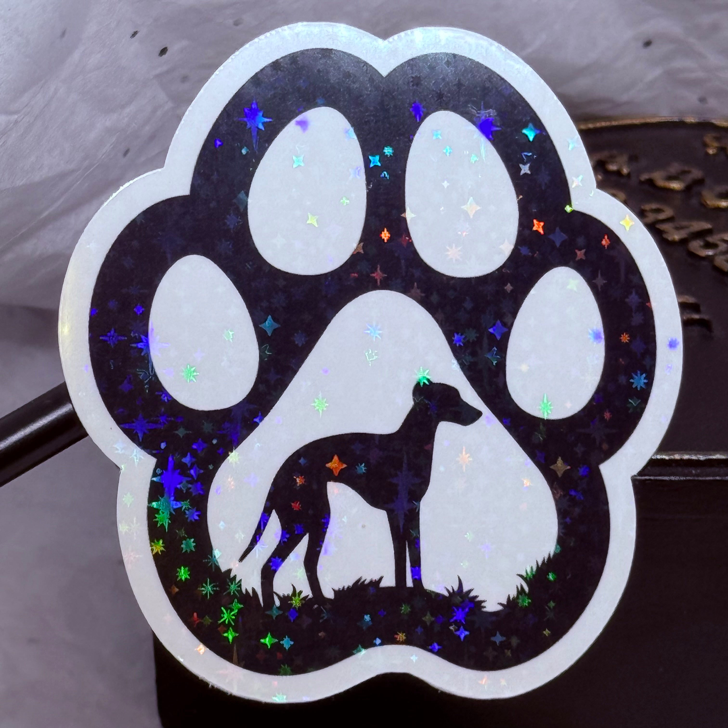 Greyhound & Paw Sticker