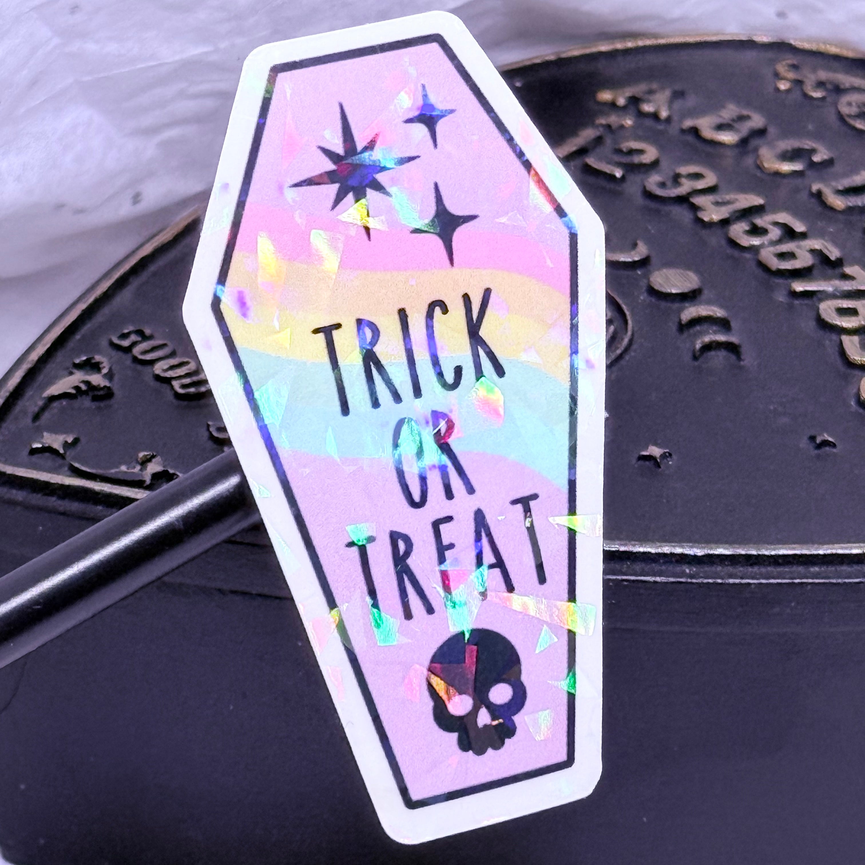 Trick or Treat Coffin Sticker