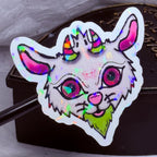 Devilish Goat Sticker (Pink & Lime Green) | Sticker