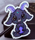 Bug Eyed Goat Sticker (Purple Horns)