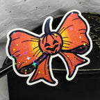 Jack o'Lantern Bow Sticker