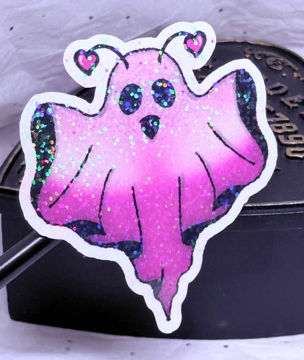 Ghost with Heart Antennas | Sticker