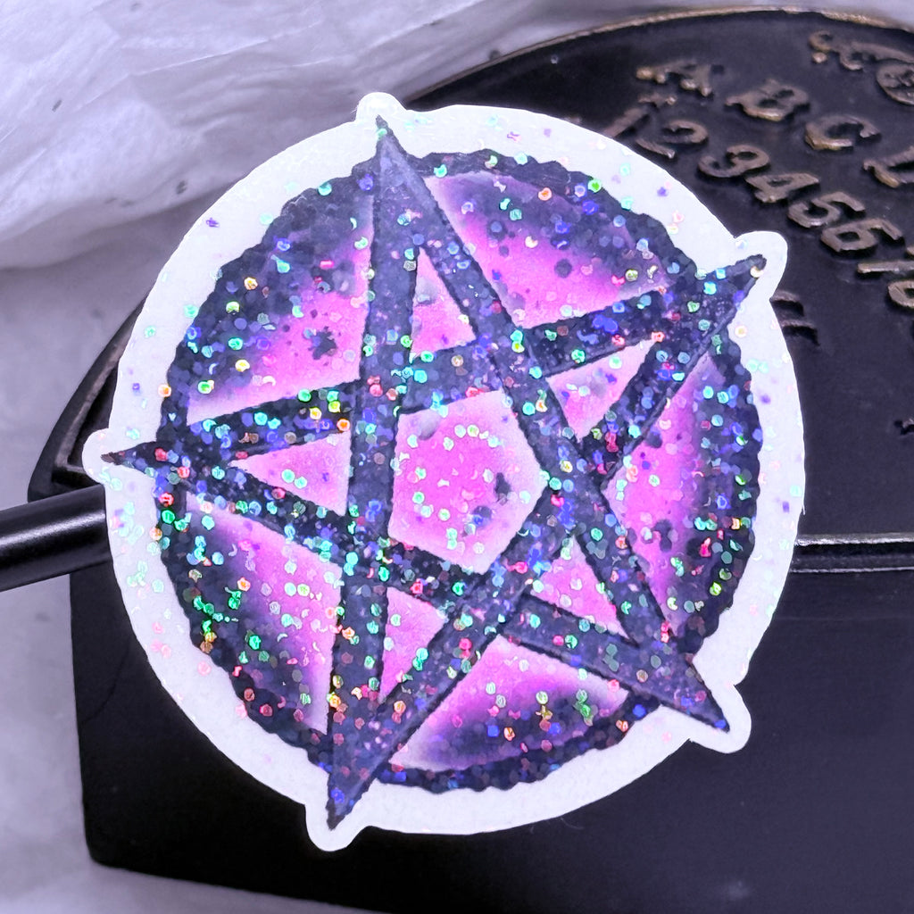 Pentacle Sticker (Purple & Black) | Sticker