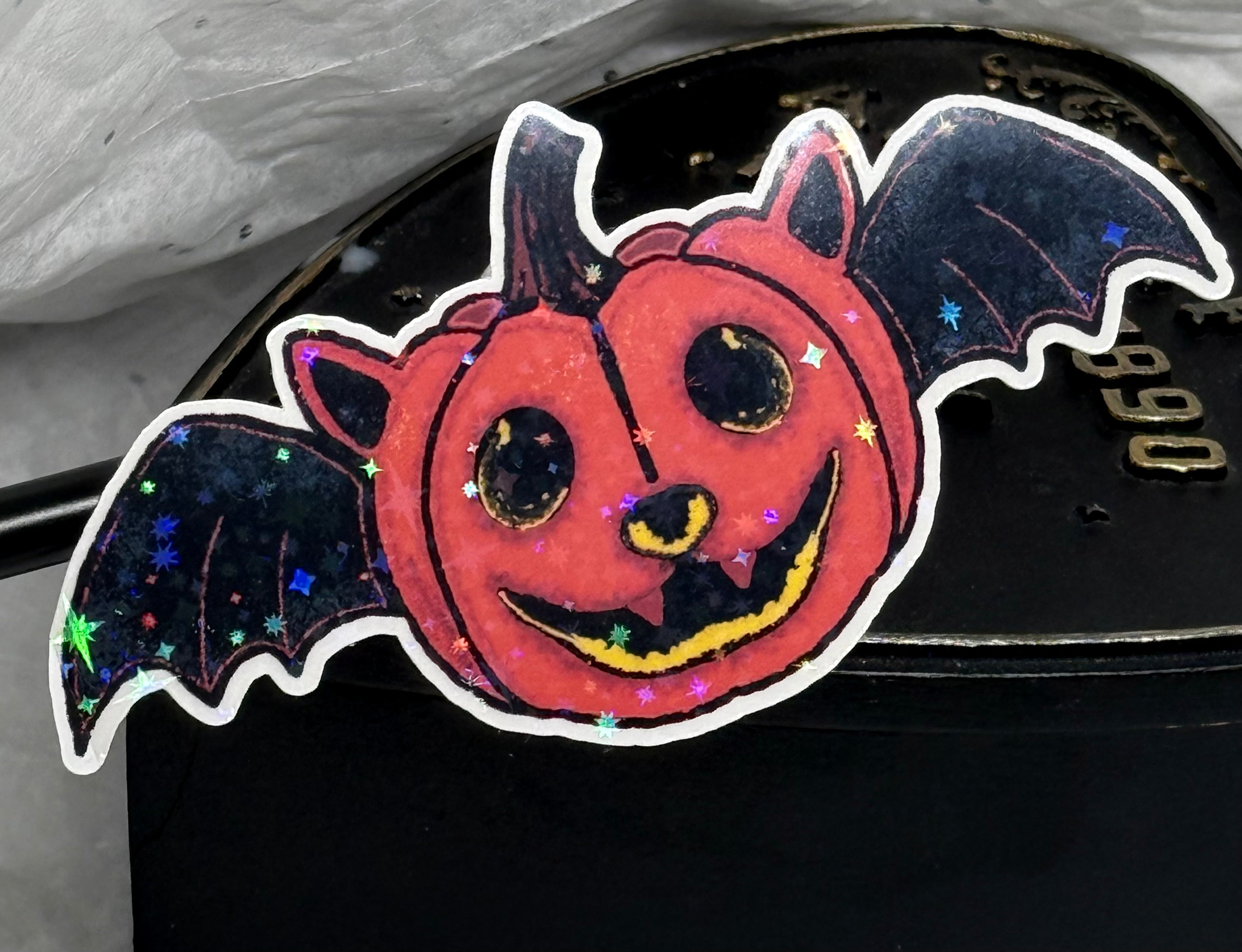 Jack o'Lantern Bat Sticker