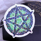 Pentacle Sticker (Green & Black) | Sticker
