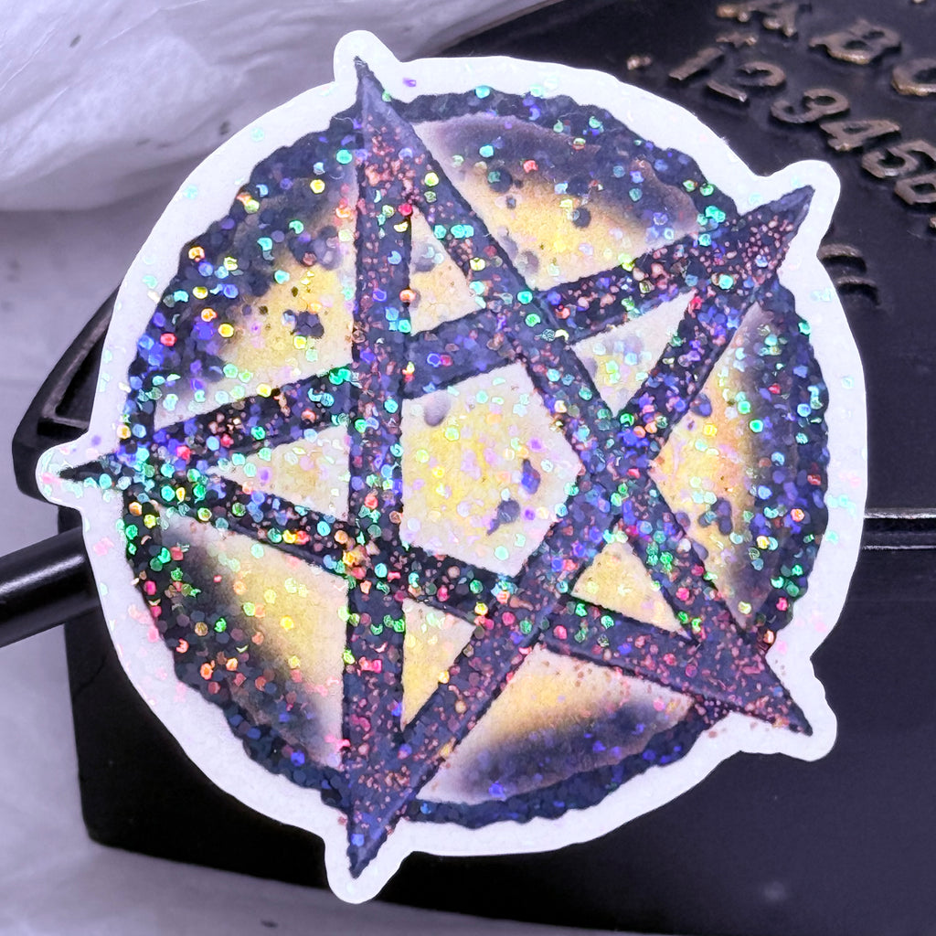Pentacle Sticker (Gold & Black) | Sticker