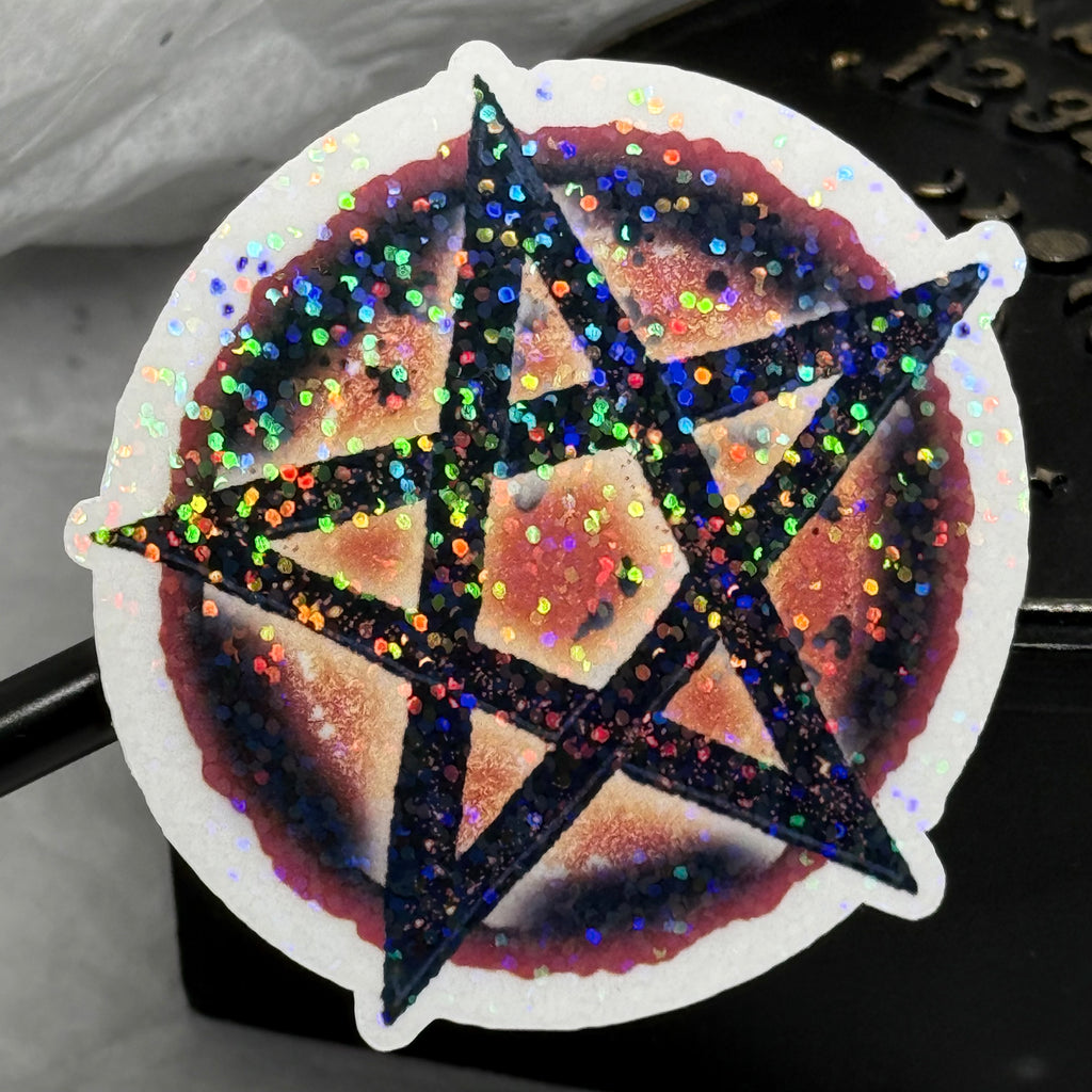 Pentacle Sticker (Orange & Black) | Sticker