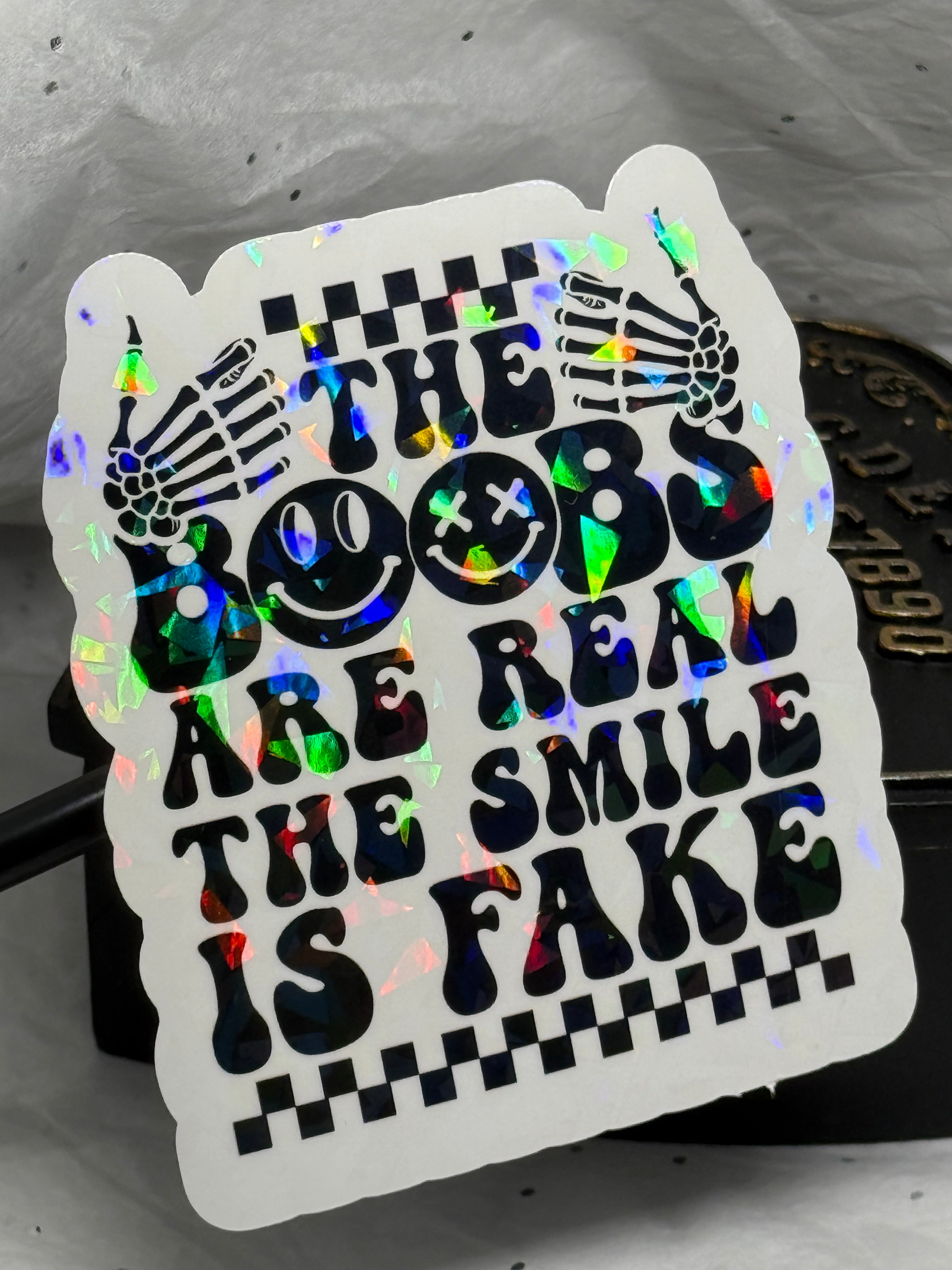 Real Boobs Fake Smile | Sticker