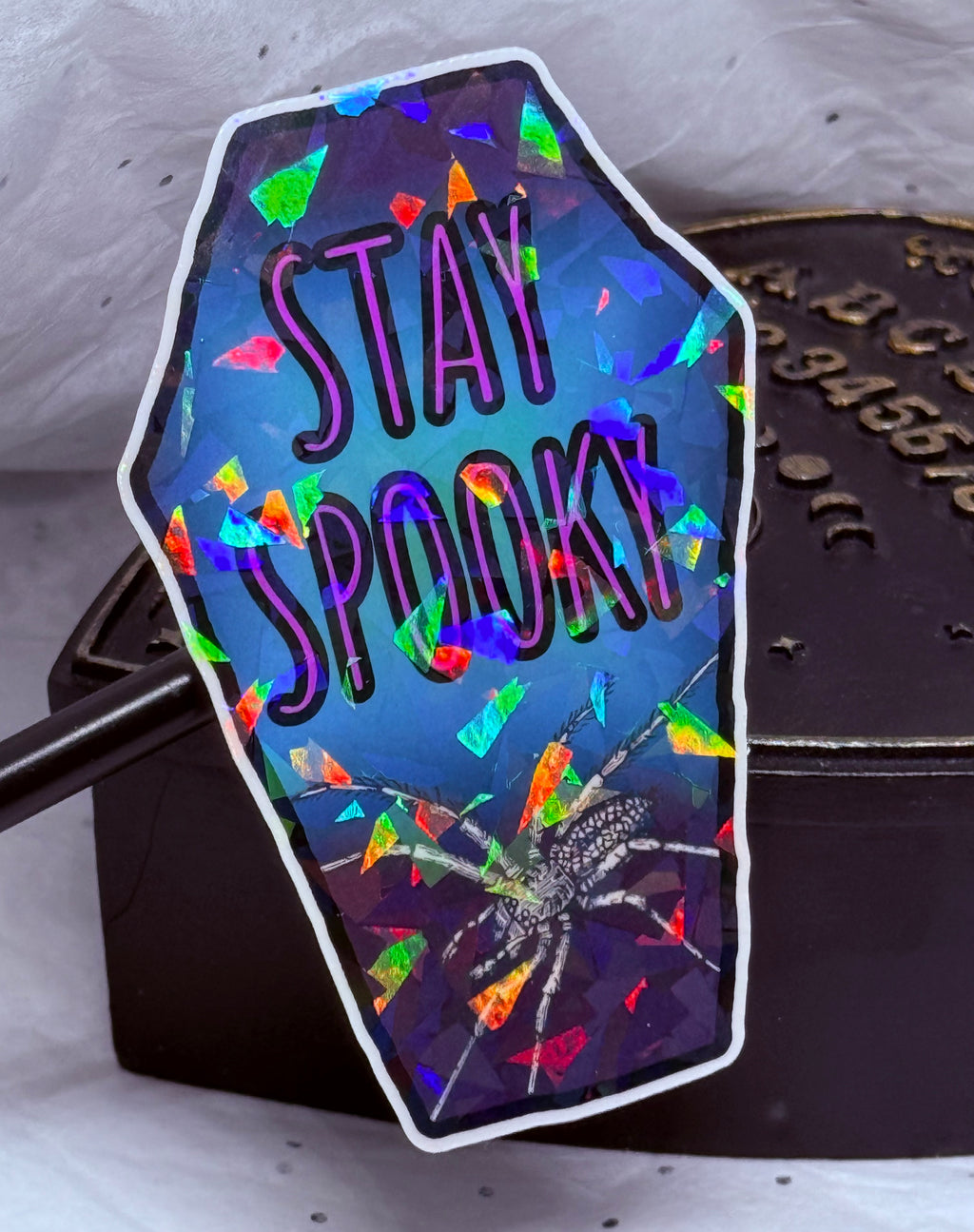 Stay Spooky Coffin with Spider | Sticker