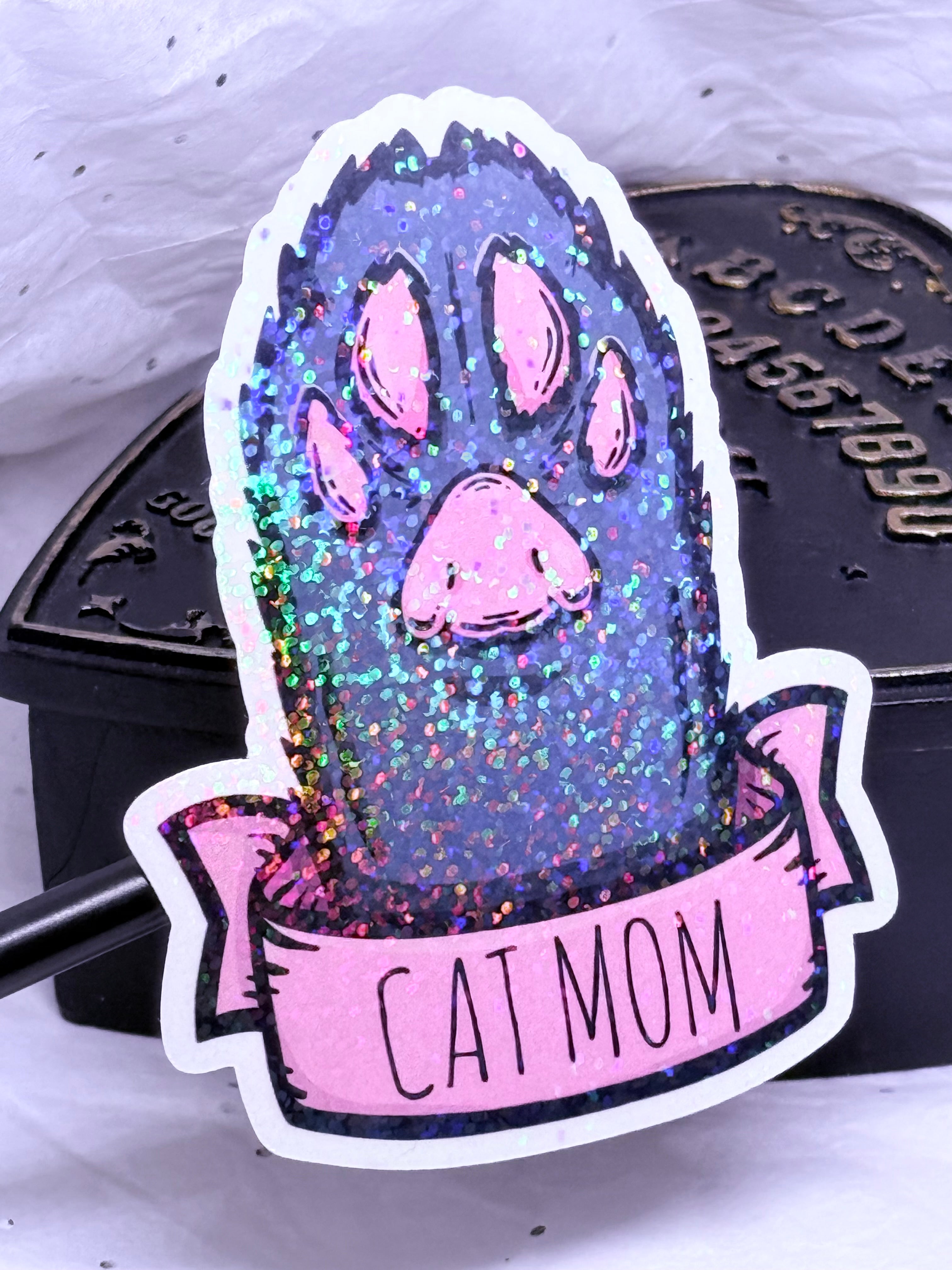 Cat Mom Paw Sticker