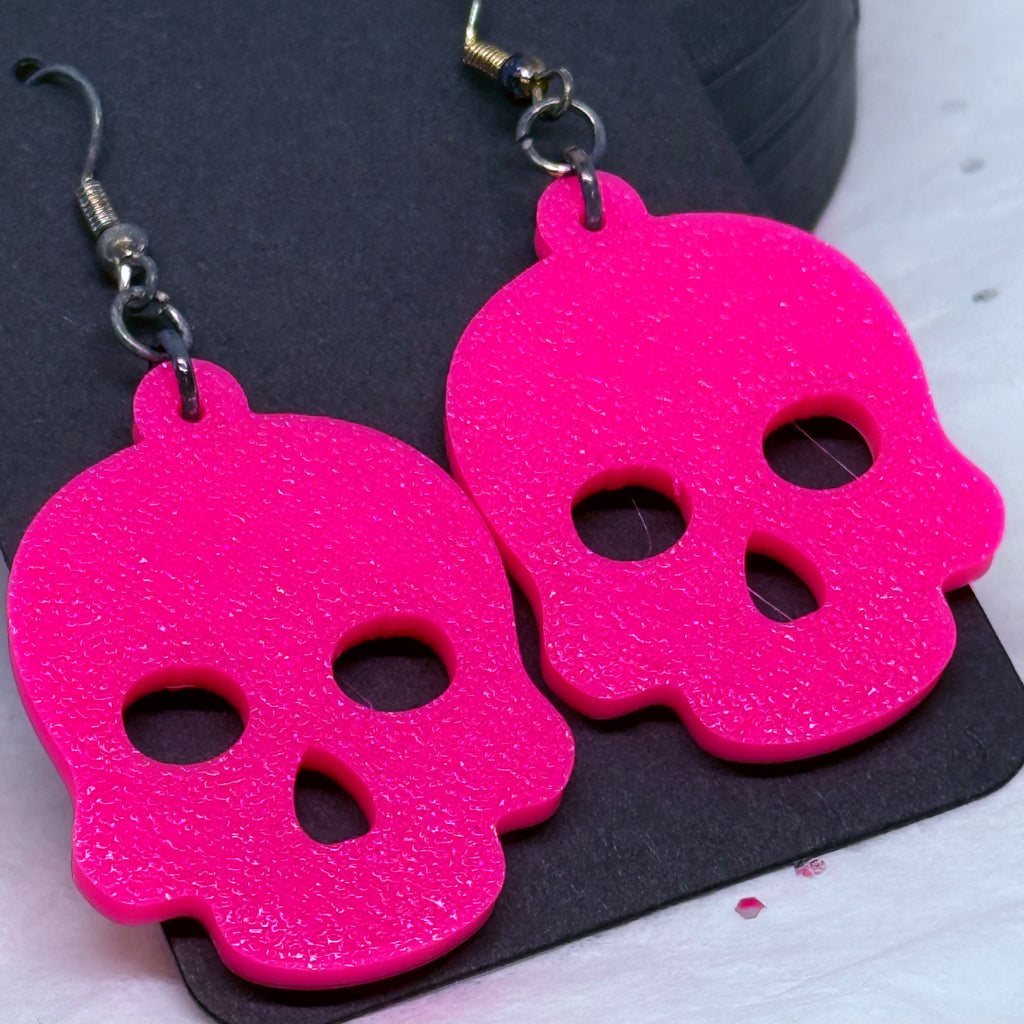 Skull Earrings (Hot Pink)