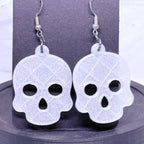 Silver Sparkle Skulls | 3D Printed Earrings