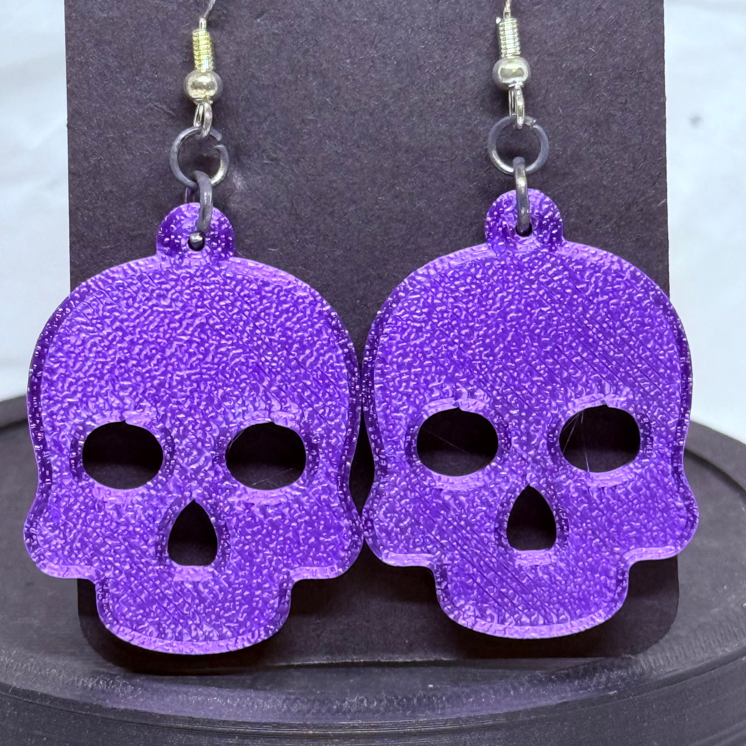 Skull Earrings (Purple)
