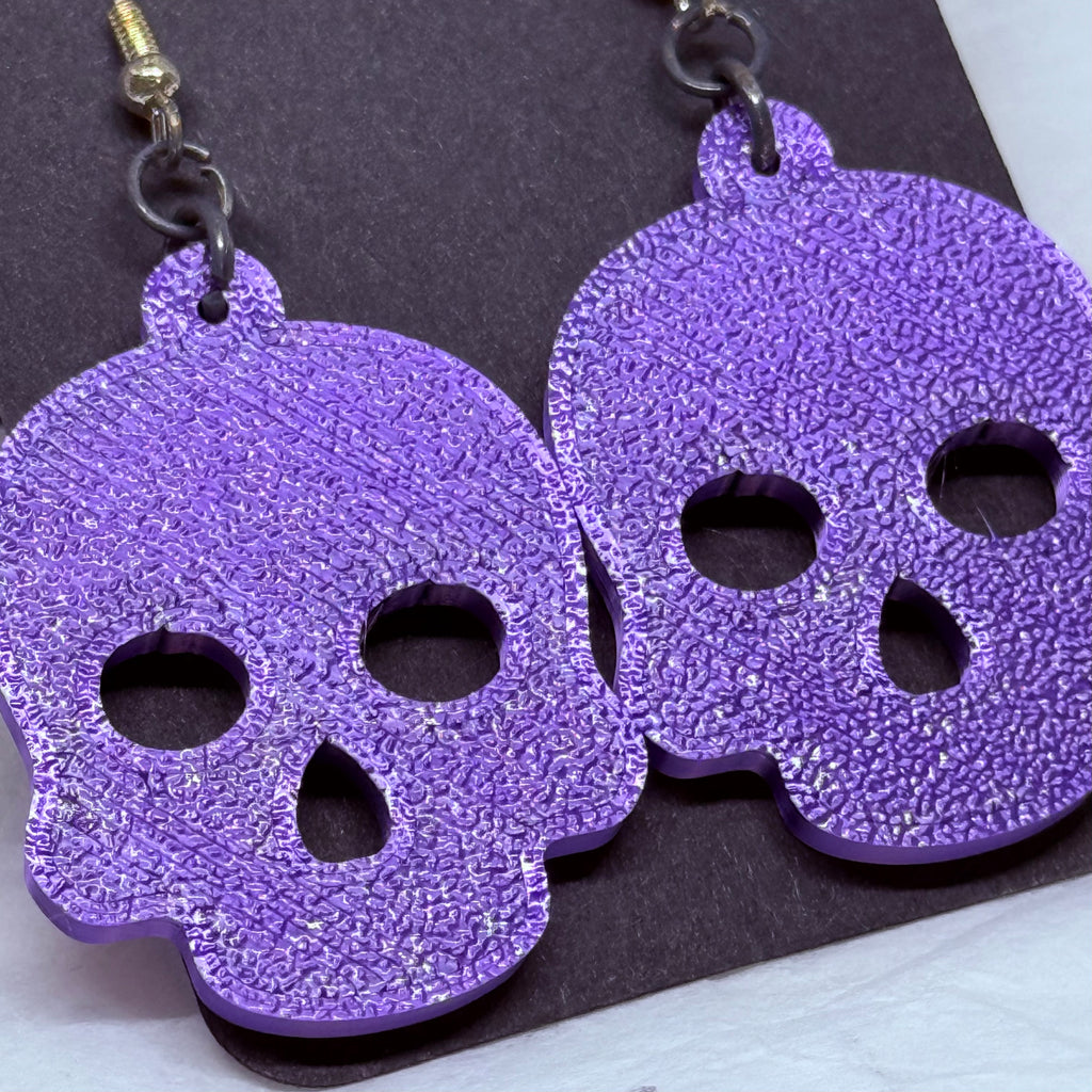 Purple Skulls | 3D Printed Earrings