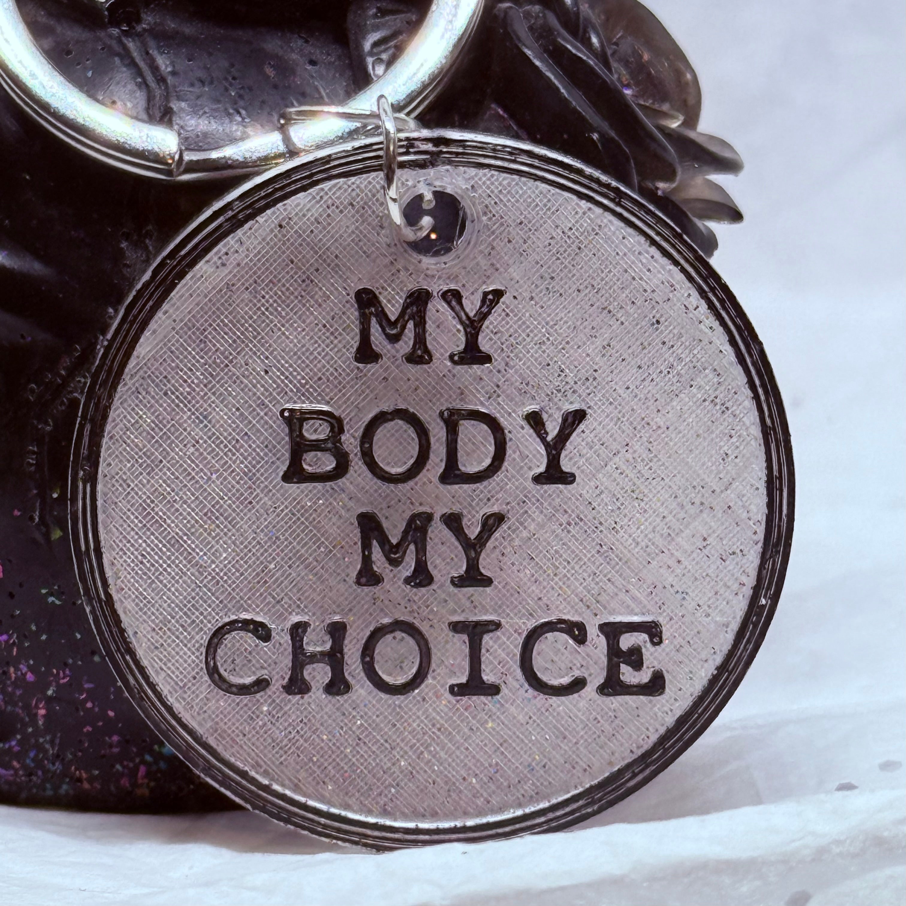My Body My Choice Keychain (Silver)