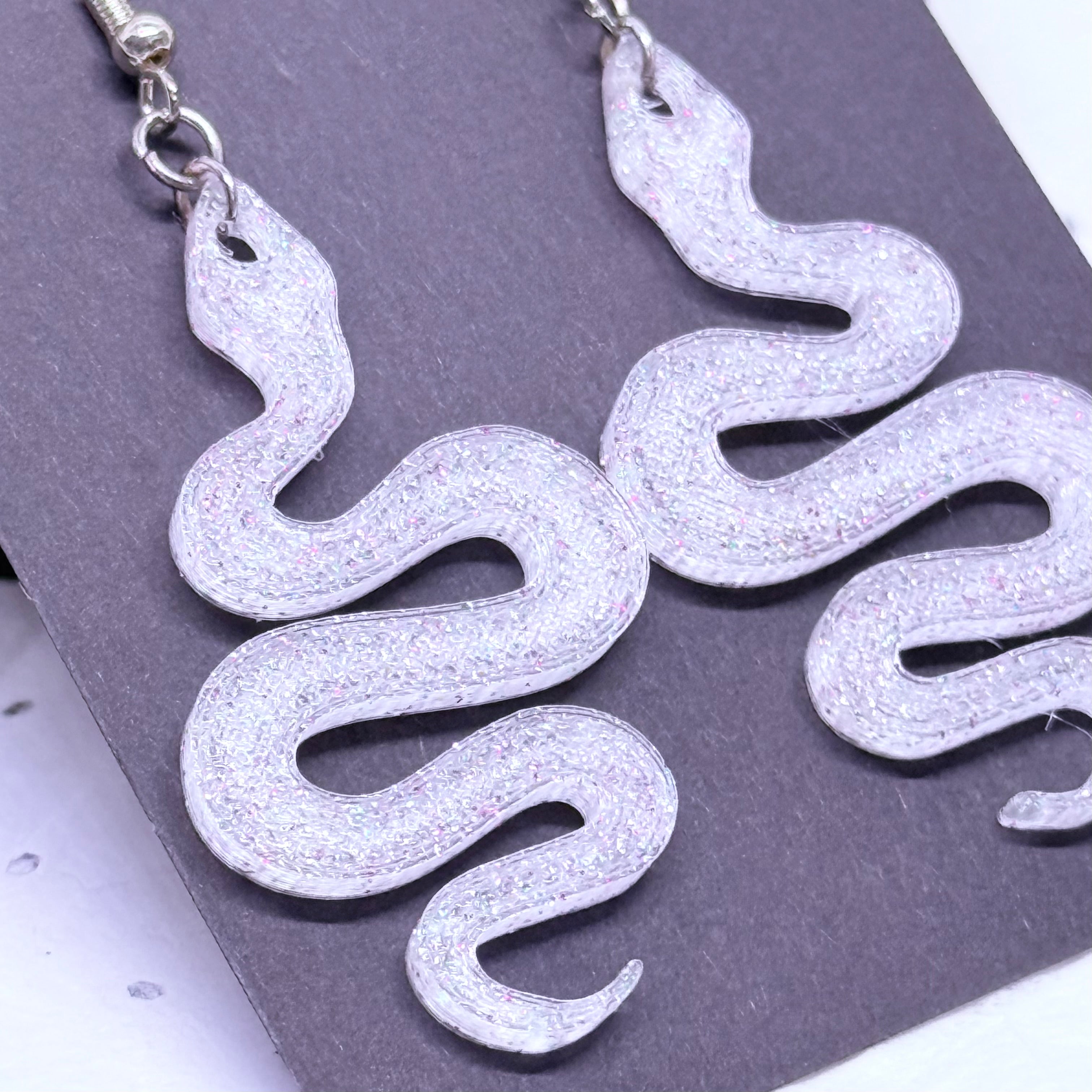 Snake Earrings (Silver)