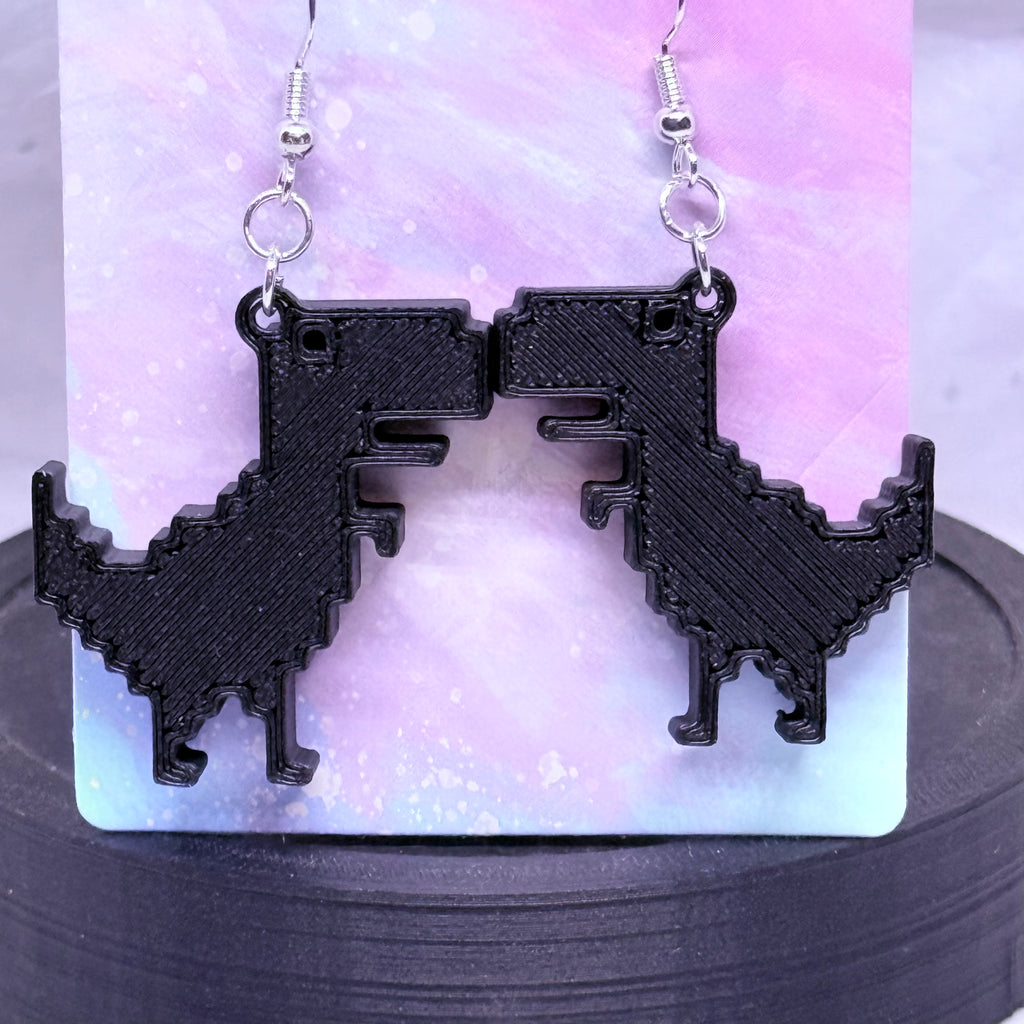 Black T-Rex | 3D Printed Earrings