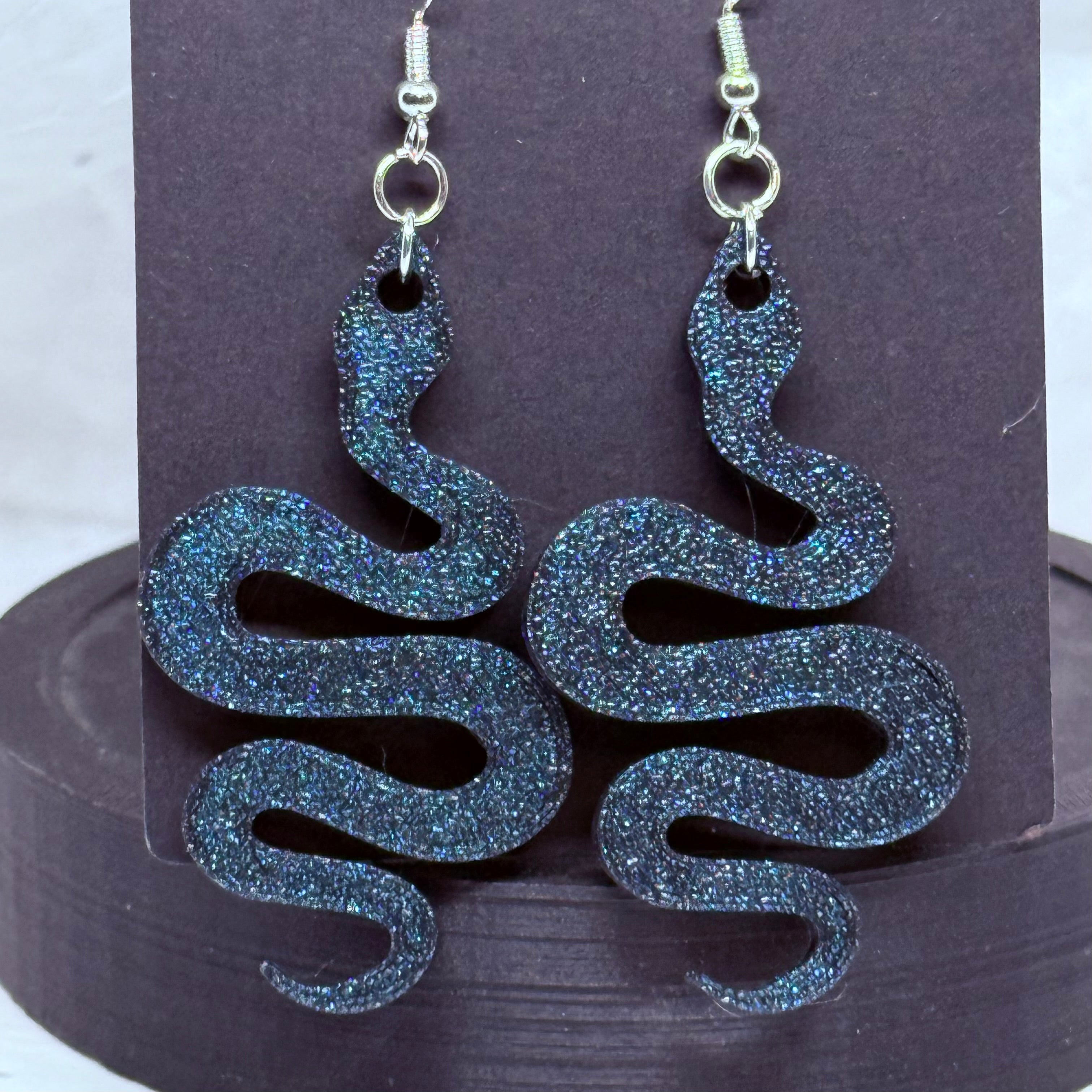 Blue/Purple Snakes | 3D Printed Earrings
