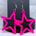 Hot Pink Stars | 3D Printed Earrings