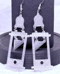 Silver Sparkle Guillotines | 3D Printed Earrings