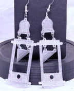 Silver Sparkle Guillotines | 3D Printed Earrings