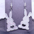Silver Sparkle Bunnies | 3D Printed Earrings