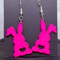Hot Pink Bunnies | 3D Printed Earrings