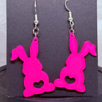 Hot Pink Bunnies | 3D Printed Earrings
