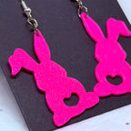 Hot Pink Bunnies | 3D Printed Earrings