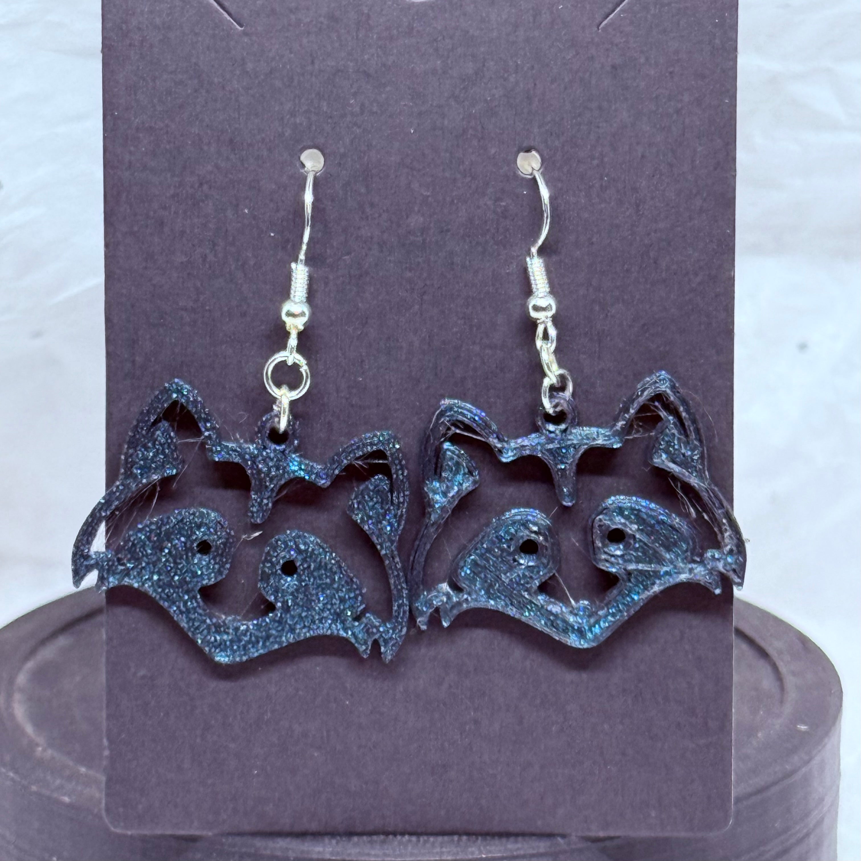 Trash Panda Earrings (Blue/Purple)