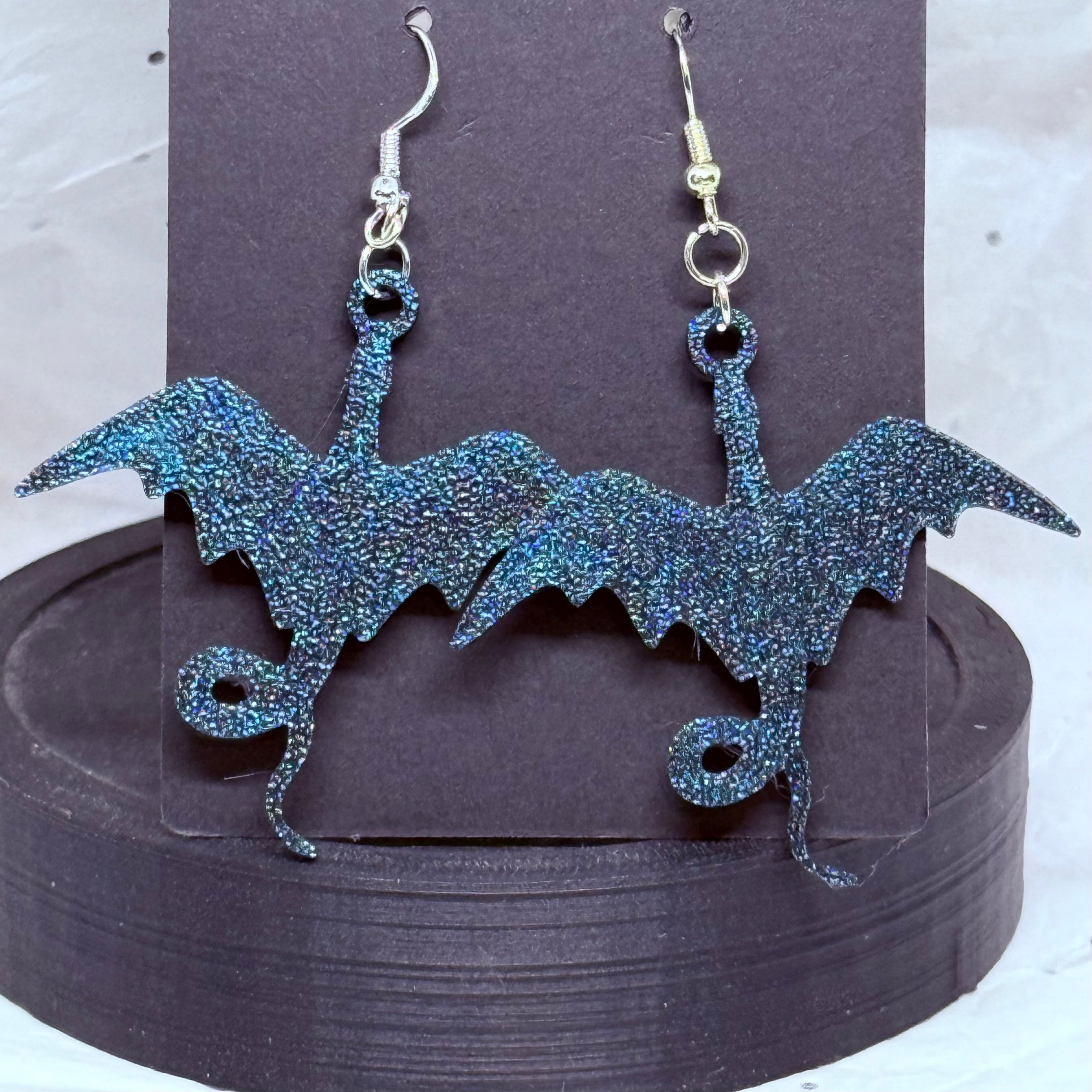 Dragon Earrings (Blue/Purple)