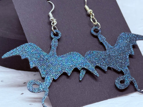 Blue/Purple Dragons | 3D Printed Earrings