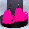 Big Pixel Hearts (Hot Pink) | 3D Printed Earrings