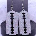 Silver Razor Blades | Resin Earrings