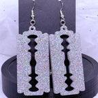 Silver Razor Blades | Resin Earrings