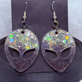 Alien Earrings (Black & Silver)