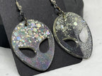 Alien Earrings (Black & Silver)