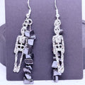 Graphite Skeletons | Beaded Earrings