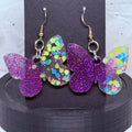 Pastel & Purple Butterflies | Resin Earrings