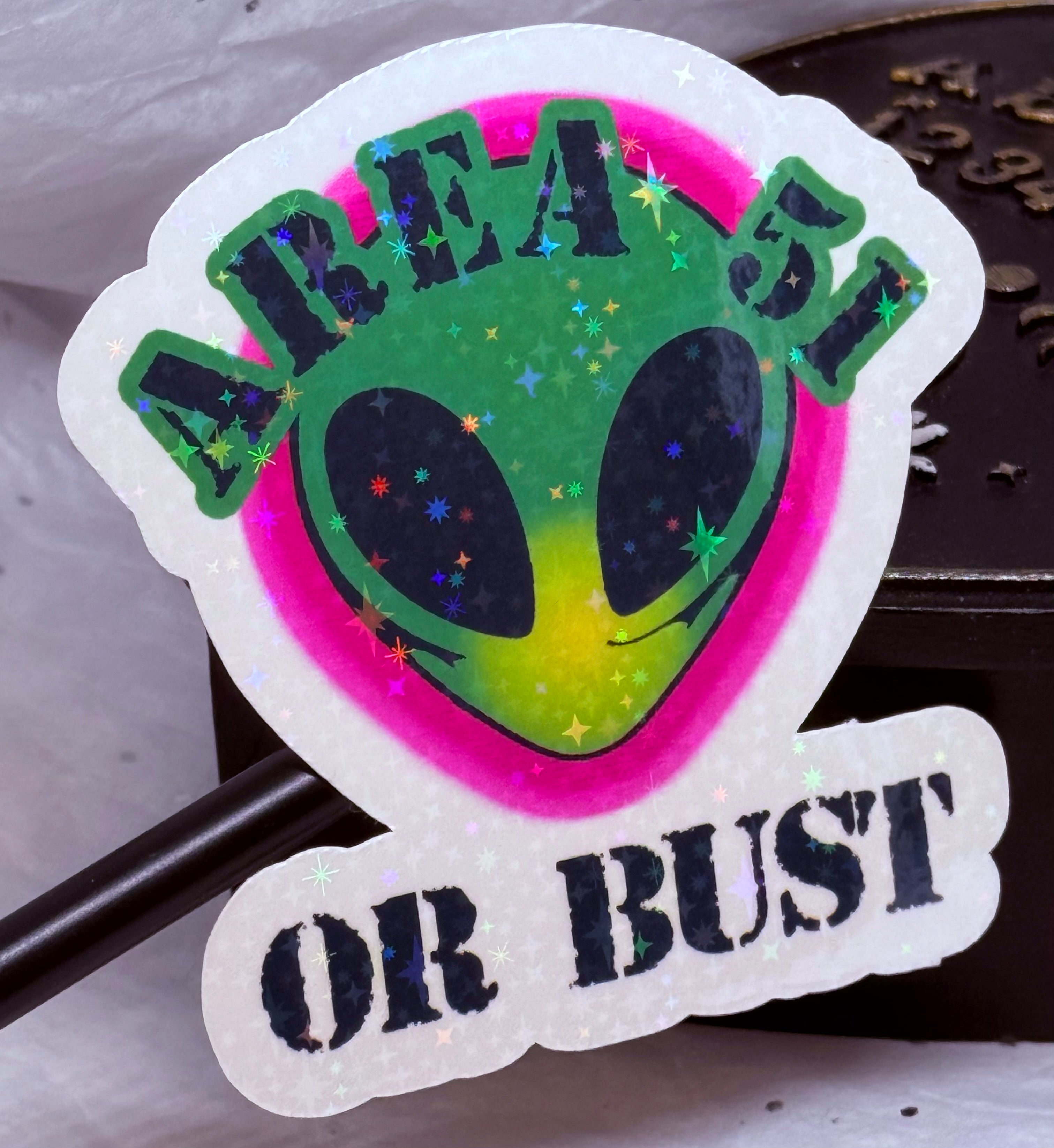 Area 51 or Bust Sticker