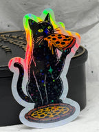 Pizza Cat | Holographic Sticker