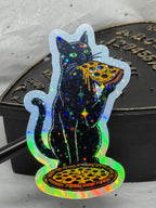 Pizza Cat | Holographic Sticker