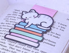 Cat on Book Stack | Magnetic Bookmark