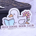 Silly Goose Book Club Sticker (w/Flower) | Sticker